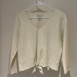 Cream Madewell Front Tie Top